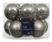 Kerstballen glas d6 cm zacht grijs 10 st Decoris - Decoris Kerstballen glas d6 cm zacht grijs 10 st Decoris - Decoris
