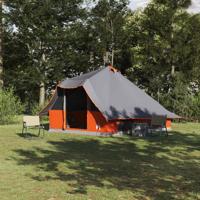 Tipi Tent met dak Grijs en Oranje 358 x 296 x 258 cm taft