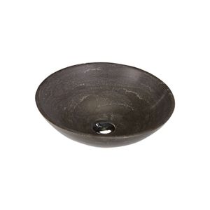 Waskom Sapho Blok Rond 40x12 cm Steen Mat Bruin