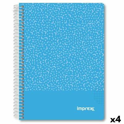 Schrift Imprex Blauw A5 80 Lakens (4 Stuks)