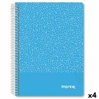 Schrift Imprex Blauw A5 80 Lakens (4 Stuks)
