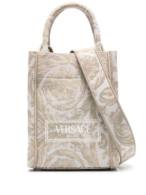 Versace mini sac cabas Athena en jacquard - Marron