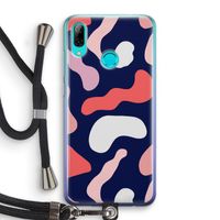 Memphis Shapes Pink: Huawei P Smart (2019) Transparant Hoesje met koord