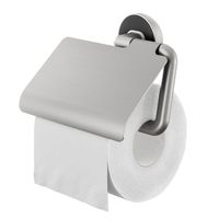 Tiger Cooper toiletrolhouder met klep RVS geborsteld - thumbnail