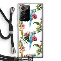 Kleurrijke papegaaien: Samsung Galaxy Note 20 Ultra / Note 20 Ultra 5G Transparant Hoesje met koord