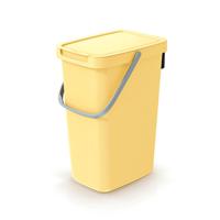 Keden GFT aanrecht afvalbak - geel - 12L - afsluitbaar - 20 x 26 x 37 cm - klepje/hengsel   -