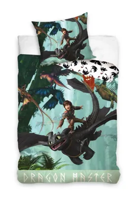 Hoe Tem je een Draak Dekbedovertrek - 140 x 200 cm - Katoen - 70 x 90 cm Hoe Tem je een Draak Dekbedovertrek - 140 x 200 cm - Katoen - 70 x 90 cm