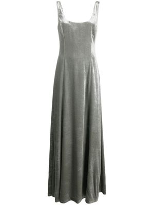 Ralph Lauren Collection robe en velours Nerissa à coupe longue - Argent