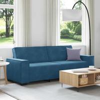 Driezitsbank 180 cm fluweel blauw Driezitsbank 180 cm fluweel blauw