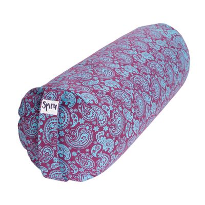 Yoga Bolster Bessen Rond Katoen - Paisley Print - 59 x 21,5 cm