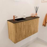 Toiletmeubel Mondiaz Joya | 81.6 cm | Meubelkleur Oak | Faye wastafel Urban Links | 1 kraangat