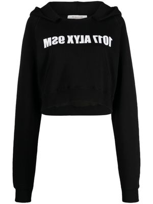 1017 ALYX 9SM hoodie crop en coton à logo imprimé - Noir