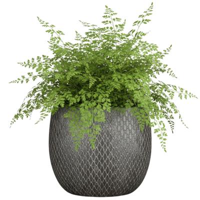 Mica decorations Bloempot / plantenpot Madeira - zilver - terracotta - 23 cm - schubbenpatroon