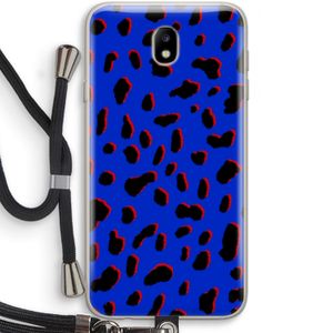 Blue Leopard: Samsung Galaxy J7 (2017) Transparant Hoesje met koord