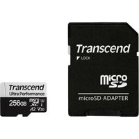 Transcend TS256GUSD340S MicroSDXC w/ adapter, 256GB, UHS-I U3, V30, A2, 3D NAND, 160/ 125 MB/s - thumbnail