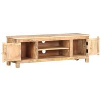 The Living Store TV-meubel Mangohout - 120 x 30 x 40cm - Gesneden bloemontwerp