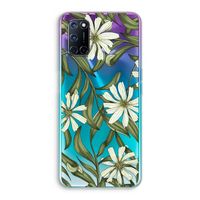 Wit bloemenpatroon: Oppo A72 Transparant Hoesje