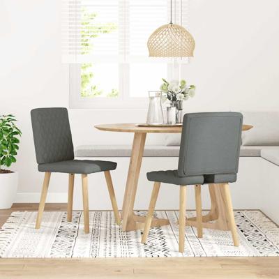 Eetkamerstoelen 2 st stof donkergrijs