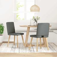 Eetkamerstoelen 2 st stof donkergrijs