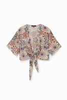 Korte geknoopte top van viscose - WHITE - XL