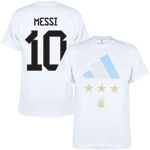Argentinië WK 2022 Winners T-Shirt + Messi 10