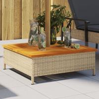 VidaXL Parasolvoetbedekking 70x70x25 cm poly rattan acaciahout beige VidaXL Parasolvoetbedekking 70x70x25 cm poly rattan acaciahout beige