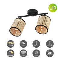 Light depot - LED opbouwspot Ratan 2L - zwart - Outlet