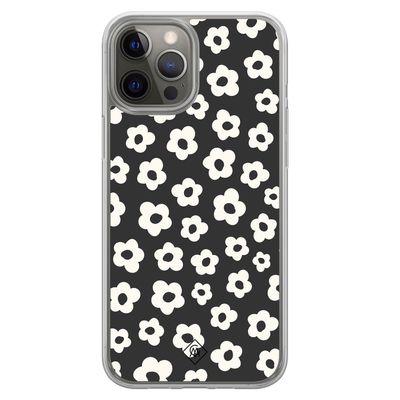 iPhone 12 (Pro) hybride hoesje - Retro bloempjes