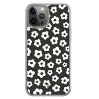 iPhone 12 (Pro) hybride hoesje - Retro bloempjes