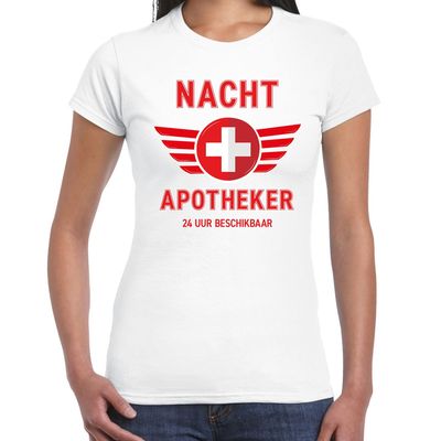 Nacht apotheker drugs verkleed t-shirt wit voor dames