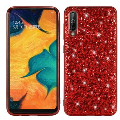 Glittery poeder schokbestendig TPU Case voor Galaxy A50 (rood)