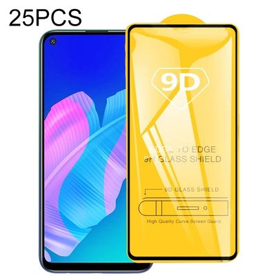 Voor Huawei Y7p 2020 25 PCS 9D Full Glue Full Screen Tempered Glass Film