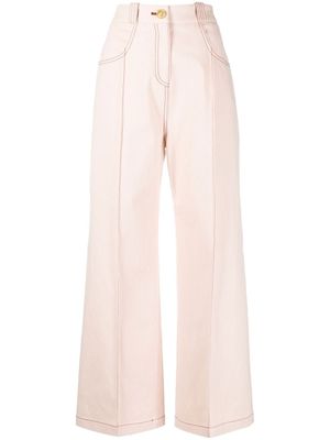 Giambattista Valli pantalon ample à taille haute - Rose