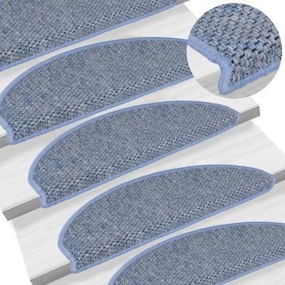 VidaXL Trapmatten zelfklevend 15 st sisal-look 56x17x3 cm blauw