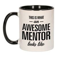 Awesome mentor / Geweldige mentor mok / beker zwart wit 300 ml - Cadeau mokken