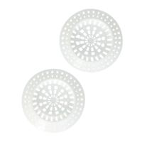 Gerimport gootsteen zeefje - 2x stuks - wit - D7 cm - kunststof - keukenaccessoires