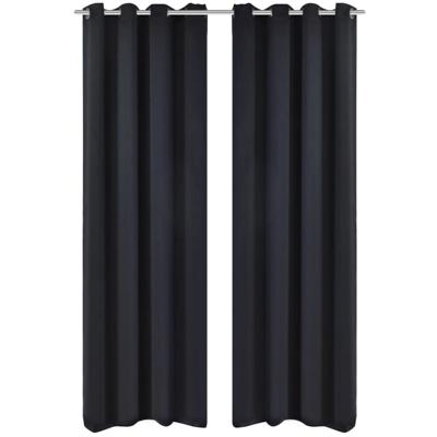 VidaXL Gordijnen met metalen ringen 135 x 245 cm 2 stuks (zwart)