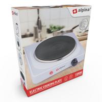 Alpina 1-pits elektrische kookplaat 1500w zwart/wit
