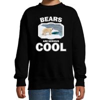 Dieren ijsbeer sweater zwart kinderen - bears are cool trui jongens en meisjes - thumbnail