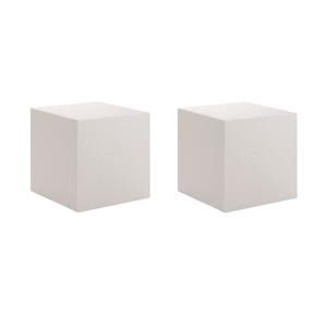 Piepschuim hobby knutselen vormen/figuren kubus blok - 5x stuks - 20 x 20 x 20 cm - wit