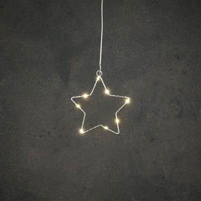 LED Ster 15 cm 8 LEDs Warm Wit Licht Zilver