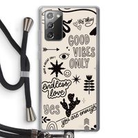 Good vibes: Samsung Galaxy Note 20 / Note 20 5G Transparant Hoesje met koord