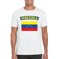 T-shirt met Venezolaanse vlag wit heren - thumbnail