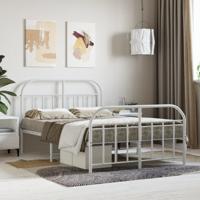 Bedframe met hoofd- en voeteneinde metaal wit 120 x 190 cm