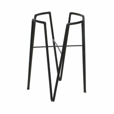 Mica Decorations - bloempot plantenpot standaard verhoger - zwart - D17.5 x H25 cm - metaal