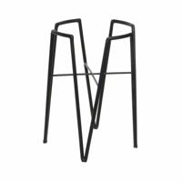 Mica Decorations - bloempot plantenpot standaard verhoger - zwart - D17.5 x H25 cm - metaal