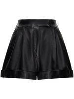 Alexander McQueen short en cuir à coupe courte - Noir