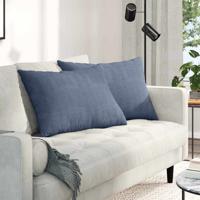 VidaXL Sofa kussens 2 stuks blauw 70 x 50 cm cordstof