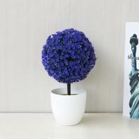 Desktop simulatie plant mini gras bal Bonsai ingericht kunststof bloem Cherry Blossom sneeuwbal kunstmatige bloemen (paars)