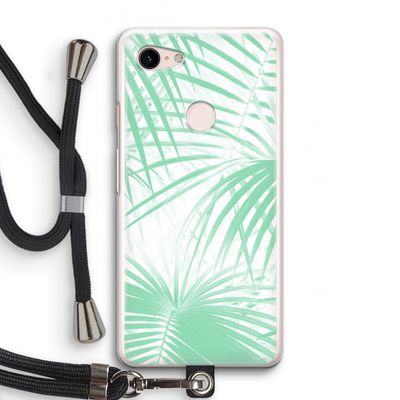 Palmbladeren: Pixel 3 Transparant Hoesje met koord